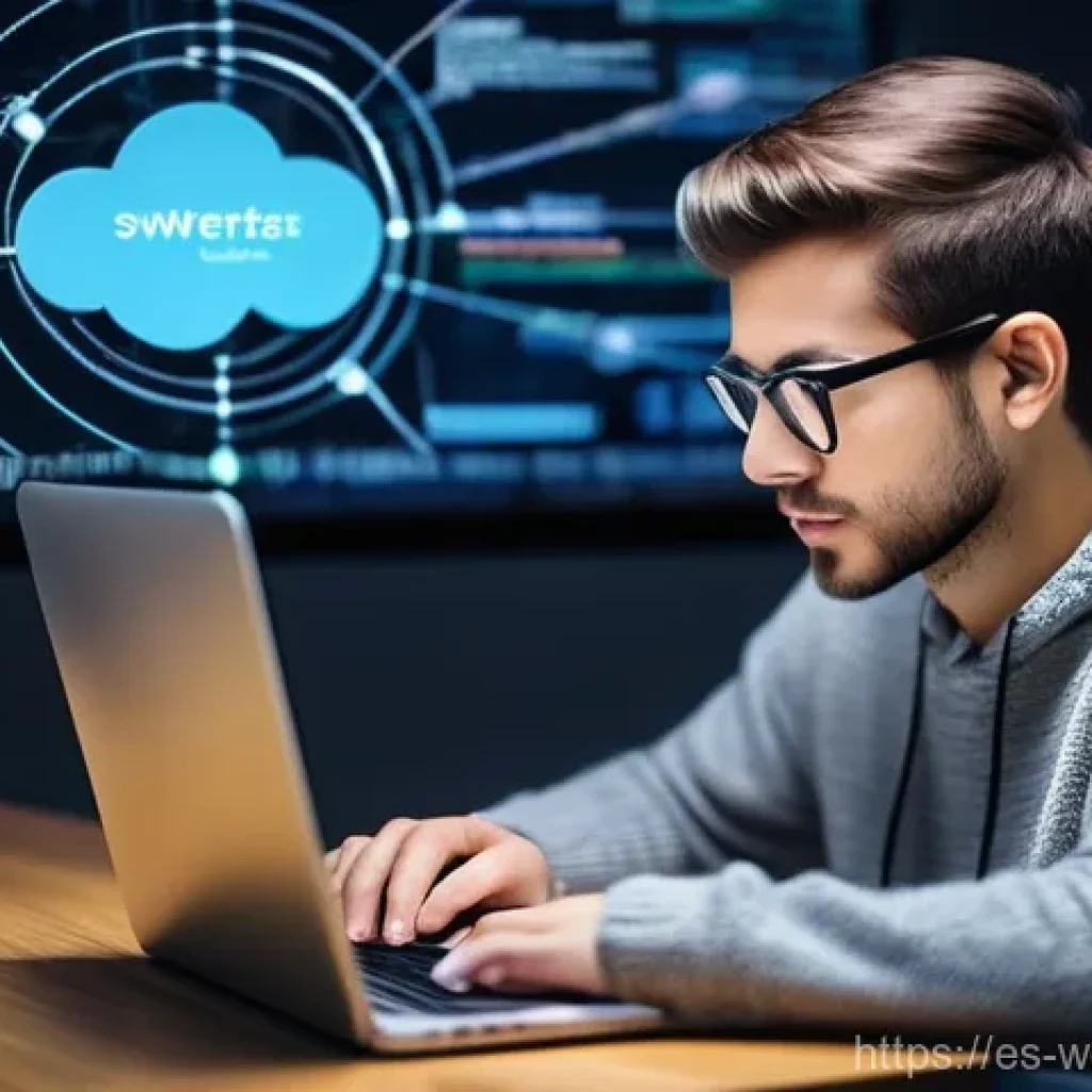웹개발자 개발 블로그 운영 - **A Diverse Web Developer Navigating SEO Keywords:**
    "A diverse professional web developer, mid-...